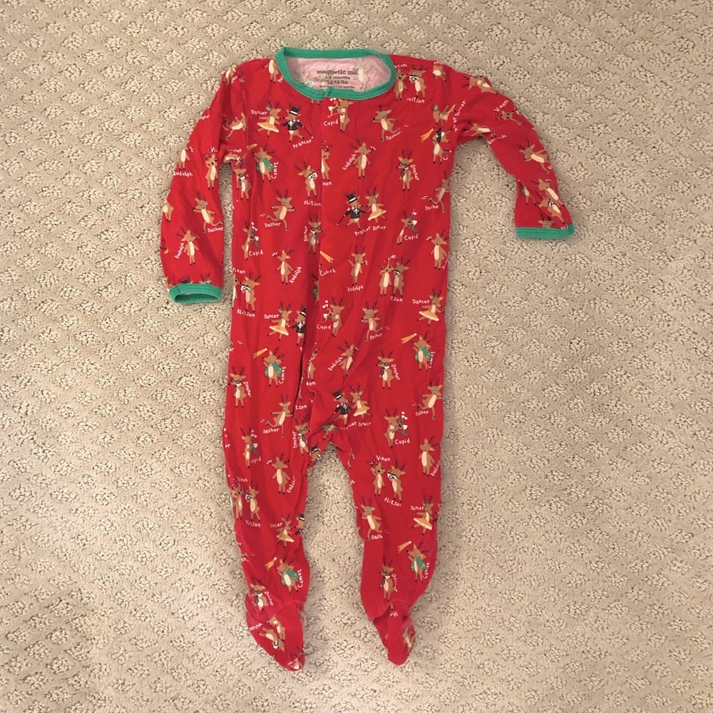 Magnetic Me footie pajamas - holiday design- size 3-6 months